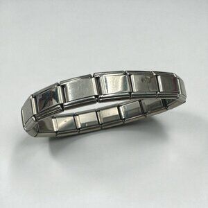 Italian Stainless Steel Link Bracelet Stretchable Design High Polished Finish Un